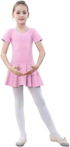 DISAUR Girls Ballet Leotards Dance Skirt with Free Tights Leotards for Gymnastics
