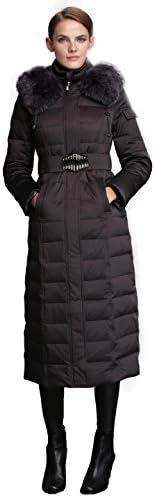 Fast Sister Women's Stylish Goose Down Jackets Down Coats Parka Fox Fur Collar -XXL Black