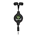 ReTrack Retractable Stereo Earbuds, Comfortable and Durable Design with Premium Stereo Sound, Black (ETAUDIOBLK)