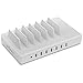 gofanco USB Charging Station 7 Port 65W 2.4A Fast Charging Smart IC Desktop Charging Organizer Charging Stand for iPhone, iPad, Smartphones, Tablets and Wearable Devices, White (USBCharge7P-W2)