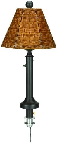 Patio Living Concepts 11777 Tahitti Umbrella Table Lamp with Antique Honey Shade, 28", Bronze