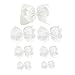 HLIN Toddler Girls 6PCS White Hair Bow Clips Matching American Doll (6inch * 2, 4.5inch * 2, 3inch * 2)