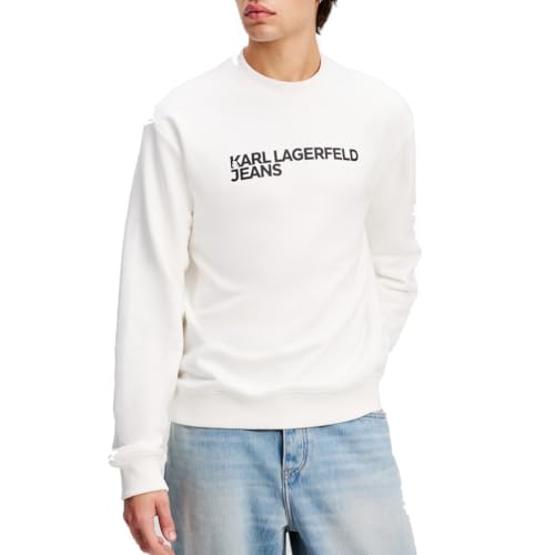 KARL LAGERFELD JEANS Hombre Regular Essential Logo Sweatshirt Blanco XS