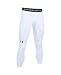 Under Armour Men's HeatGear Armour ¾ Compression Leggings, White/Black, Large