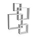Danya B. Decorative Wall Mount Floating Intersecting Cube Accent Wall Shelf (White)