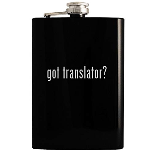 got translator? - Black 8oz Hip Drinking Alcohol Flask