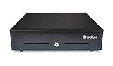SOLUX, POS System Cash Drawer, Steel Heavy Duty, RJ11 RJ12 Key-Lock, 5 Bills 8 Coins removable Tray, Black, 2 YEAR WARRANTY.