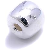 Land Long 925 Sterling Silver 4-Pointed Flower Camber Heart Barrel Charm Beads for Jewelry Making, Silver Spacers Beads for Craft DIY Bracelet Earring