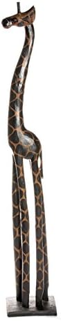 150cm wood wooden Giraffe Statue Girafe Dark Decoration Africa Design Carved + lucky charm bracelet