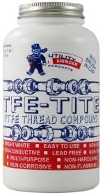 TFE-Tite PTFE Pipe Joint Compound (Teflon Paste) w/ Brush Cap, 16 oz (1 pint)