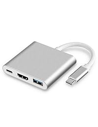 Adaptador USB C a HDMI - Woohubs USB C Hub Multipuerto Adaptador 3 en 1 Hub con USB 3.0,4k HDMI y PD Entrega Compatible para MacBook Pro 2018 2017 2016 Chromebook Pixel y más Type c adavices.