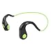Wireless Bluetooth JawBone Style Bone Conduction Headphones, Swark IP66 Sweatproof Sports Earbuds with 6 Hours Play Time, Earphone with Mic, Titanium Headset in Green Black