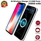 Wireless Charger Power Bank,KAPPET 20000mAh External Battery Charger Pack Portable Charger Battery Pack Portable Charger for iPhone Xs,iPhone XR,iPhone X,iPhone 8, Galaxy S8 S9 S7 Note 8/9