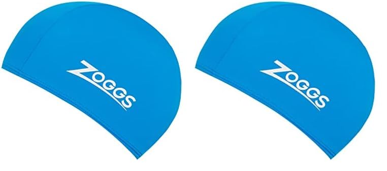 Zoggs Unisex Stretch Swimming Cap, Royal Blue, One Size UK (Pack of 2)
