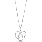 CTIEIP 1/10 cttw Sterling Silver Natural Diamond Necklaces Embellished with 0.5ct Mossanite, Hypoallergenic Necklaces, Anniversary Birthday Diamond Jewelry Gifts for Women