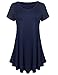 Bluetime Women's Casual V Neck Short Sleeve Tunic Tops Loose Shirts