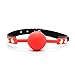 XGCMY Leather Paly Buckle Belt Silicon Mouth Ball Gag for Men Women (Red)