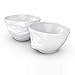 TASSEN Medium Porcelain Bowl Set No. 1, Grinning & Kissing Face, 6.5 oz. White (Set of 2 Bowls)