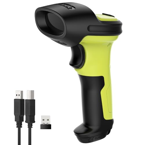 Inateck Wireless Barcode Reader, 1D Barcode Shower with 2.4GHz Wireless and USB Wired Scanner, 35m Radius, Automatic and Accurate Scan, 180 Days Standby Time, BCST-60