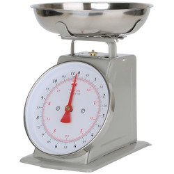 Kitchen Scale White Metal With A Stainless Steel Tray (11-Pound) (SILVER)