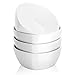 DOWAN 17oz Porcelain Bowls - 4 Packs, White, Unique Square and Round Style