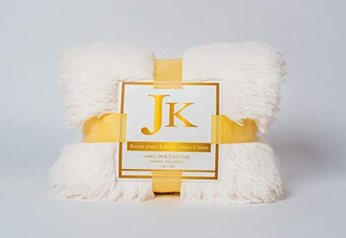 Luxury Valentines Day Super Soft Long Shaggy Throw Blanket Faux Fur Warm Elegant Cozy With Fluffy Blanket Bedspread Suitable for Bed Chair or Sofa (51"x 63")(130 x 160 cm) White