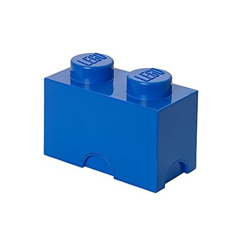 LEGO Aufbewahrungsstein, 2 Noppen, Stapelbare Aufbewahrungsbox, 2,6 l, blau