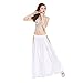 Dance Fairy Belly Dance Satin Long Opening Skirt(no Belt),White