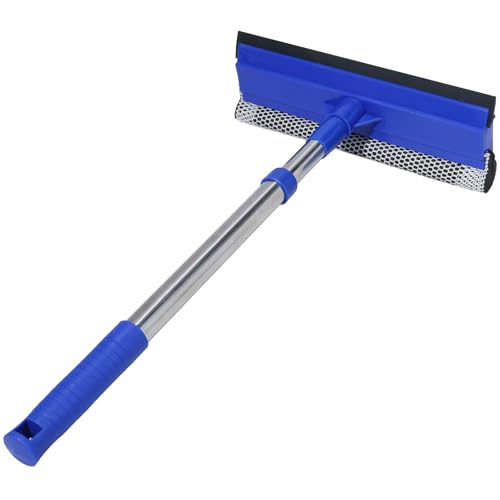 2-in-1 Car Windshield Squeegee and Sponge Scrubber for Cleaning and Washing, Rubber