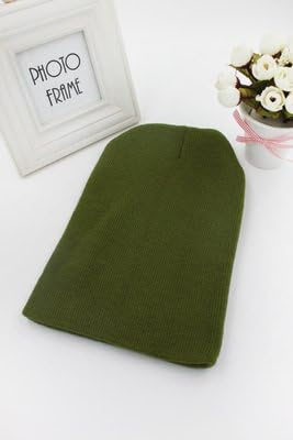 Bravlady Beanie Skull Hat Ski Hat Snowboard Hat Ribbed Beanie (Army Green)
