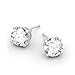Jeulia Classic Round Cut Sterling Silver Stud Earrings Round Clear CZ Jewelry Women's Stud Earrings Cubic Zirconia Gift for Women Love Party Jewelry Valentine'S Day,Women'S Day Gift For Ears