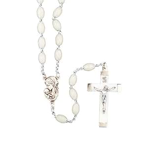 rosary religious necklace glow dark italian
