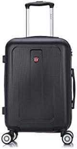Crypto 20 Inch Carry-On Hardside Luggage with Spinner Wheel, Travel Suitcase with TSA Lock and Ergonomic GEL Handle, Black