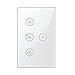 Smart WiFi Fan Light Switch, In-Wall Ceiling Fan Lamp Switch Compatible with Alexa, Google Home Assistant [Voice/Remote/Touch Control] [Timer Function]