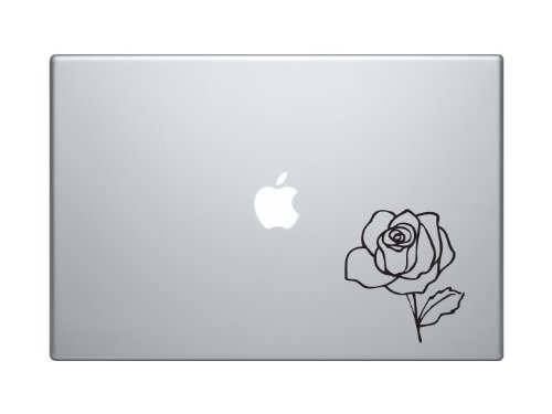 Love Doodle Art #12- Rose Floral Decor - Valentine - 5" Black Vinyl Decal Sticker Car Macbook Laptop
