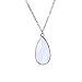 Women's Gold Plated Chain Wrapped Natural Stone Crystal Drop Pendant Necklace