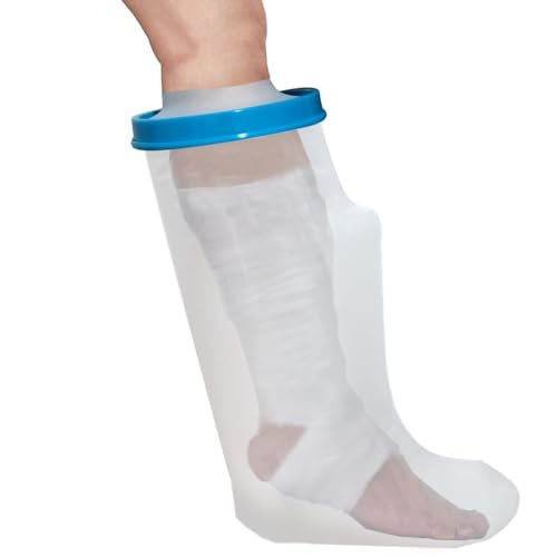 Tideshake - 100% Waterproof Leg Cast Cover for Showering, Reusable Adult Short Leg Cast Protector, Cast Covers for Shower Leg, Cast Bag for Shower, Cast Cover for Showering Foot