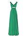 Yougao Women's V Neck A-line Chiffon Long Floor Length Evening Dress Gown