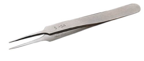 Erem 5SA Stainless Steel Straight Micro Point Tweezer, 4.5" Overall Length - Thumbnail 2