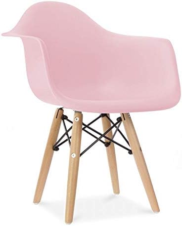Mmilo Children Child Eiffel Inspired Modern Contemporary Dining Chair Retro, Polypropylene, Pink, 43x43x56 cm
