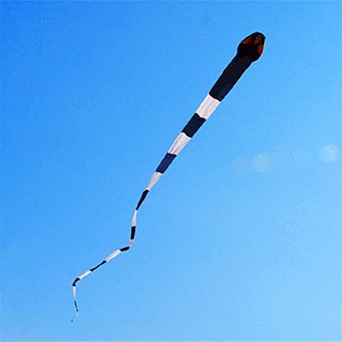 40メートルブラックビッグスネークソフトカイトシングルライン耐性屋外スポーツ飛行玩具ファミリーパートナー