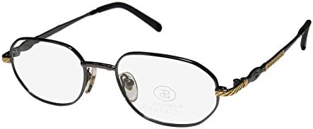 Paolo Gucci 7221 Mens/Womens Designer Full-rim Eyeglasses/Eyewear (50-18-140, Gunmetal / Gold)