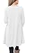 Floral Find Women Long Sleeve A-line Tunic Top Scoop Neck Loose Fit Blouse Shirt Flowy Layered Hem (White, X-Large)