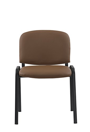 Modern STACKING CHAIRS in TAN/CAMEL PU Leather - for office, training, boardrooms, canteens, community centres and home. Sold in a (PACK of 4) chairs. - Thumbnail 2
