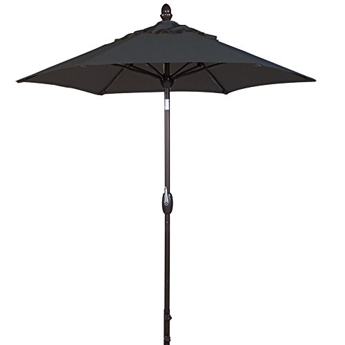 SORARA Patio Umbrella Outdoor Market Table Umbrella with Push Button Tilt&Crank&Umbrella Cover, 7-1/2 Feet, Black