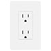 [10 Pack] BESTTEN Decorator Wall Receptacle Outlet, Decorative Screwless Wall Plate Included, Non-Tamper-Resistant, 15A/125V/1875W, Grounding, for Residential and Commercial, UL Listed, White