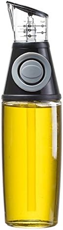 Oil and Vinegar Dispenser - Measure and Dispense Cooking Oil, Cooking Sauce and Vinegar โ Drip Free Pouring โ Measure in ML, TSP & TBSP (17OZ)