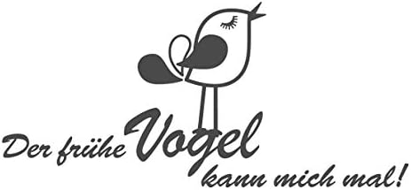 Dekodino Wandtattoo Spruch Der Fruhe Vogel Kann Mich Mal Lustige Wanddeko Schlafzimmer Amazon De Kuche Haushalt