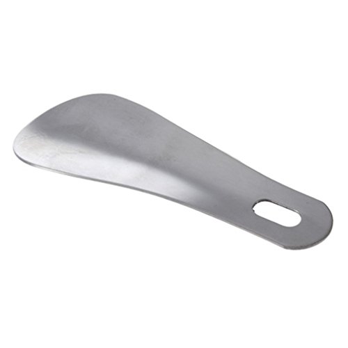 TMERY 10CM Creative Stainless Steel Shoe Horn Long Shoespooner Spoon - Silver