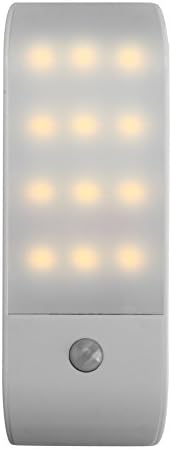 Stick-on Anywhere Portable Little Light Wireless LED Under Cabinet Lights 12-LED Motion Sensor Activated Night Light Build In Rechargeable Battery Magnetic Tape Lights for Closet, Cabinet(warm)